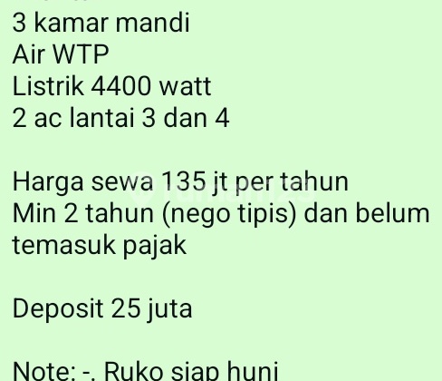 Sewa Ruko (135 Juta) di Green Lake City 75.0 M² Unfurnished SHM Sewa Ruko (135 Juta) di Green Lake City 75.0 M² Unfurnished SHM