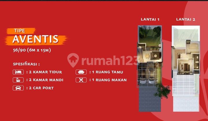 Rumah Murah 2 Lantai Dekat Surabaya  2