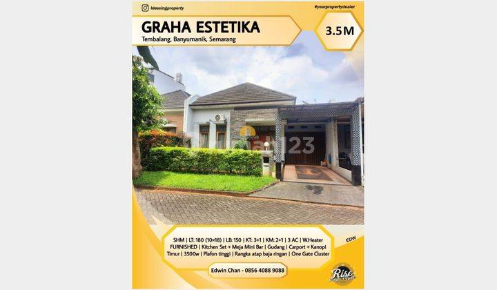 Rumah SHM Dekat Undip Cluster Graha Estetika, Tembalang, Semarang