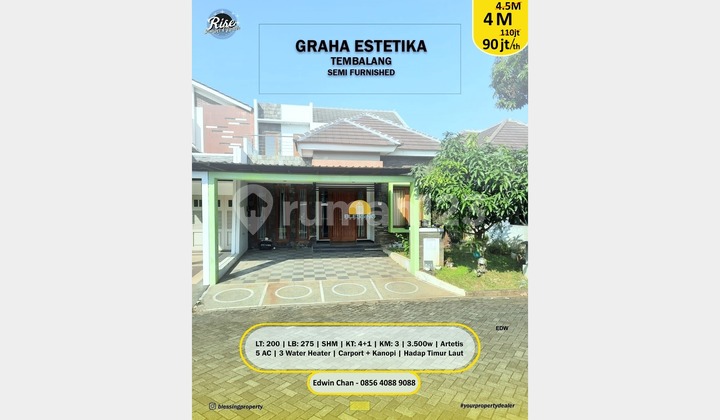 Rumah 5KT Dekat Undip Cluster Graha Estetika Tembalang Semarang 1