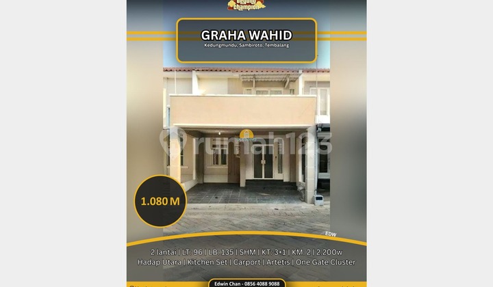 Rumah SHM Dekat Akses Tol Cluster Graha Wahid Sambiroto Tembalang 1