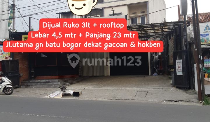 For Sale Fast: 3-Storey Shop House + Rooftop on Main Road, Gn Batu, West Bogor 1