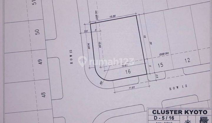 Dijual kavling dalam cluster di hook. Di kota wisata 3