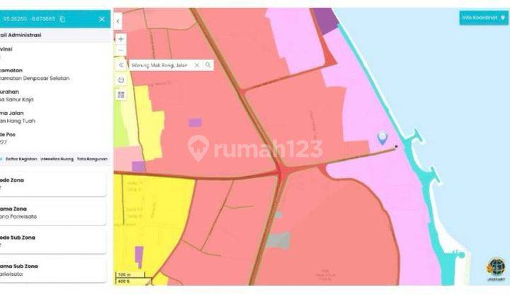 Tanah premium di kawasan pantai Sanur denpasar dg LT 1000m2 1