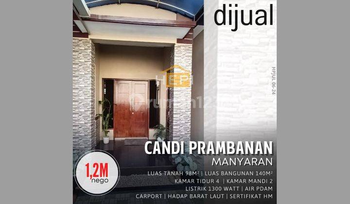 Rumah di CANDI PRAMBANAN, 2 Lantai,Dekat kota 1