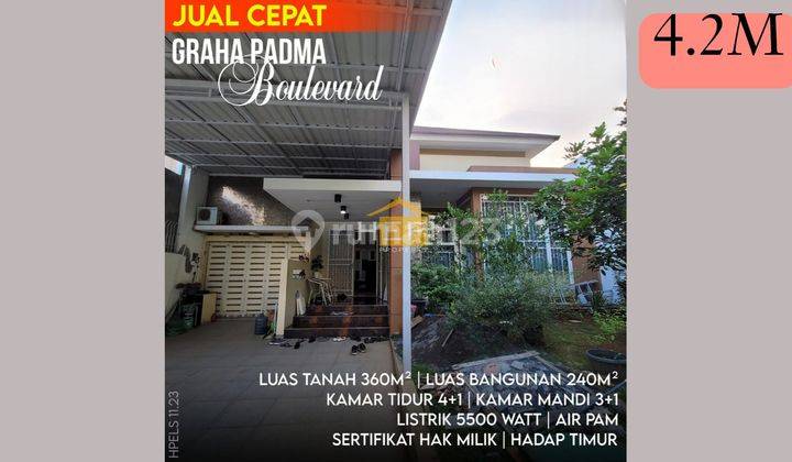 Rumah di GRAHA PADMA BOULEVARD, Dekat Sekolah ĶARANGTURI 1