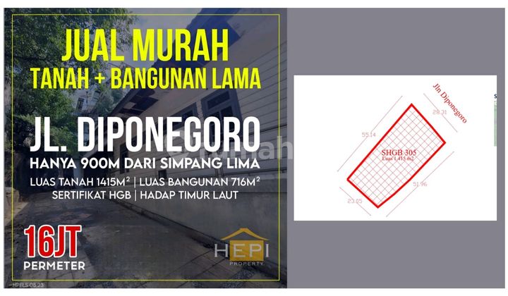 Tanah Jalan Utama Di Pusat Kota 500m Ke Simpanglima  1