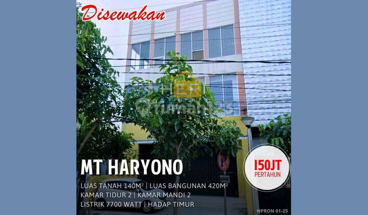 Ruko 3lt Di Tengah Kota Jl. Mt Haryono Siap Pakai 1