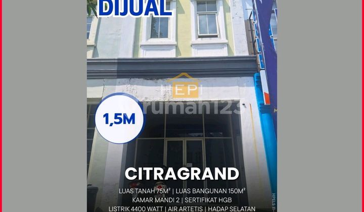 Ruko 2lt Di Citragrand , Space Parkir Luas 1