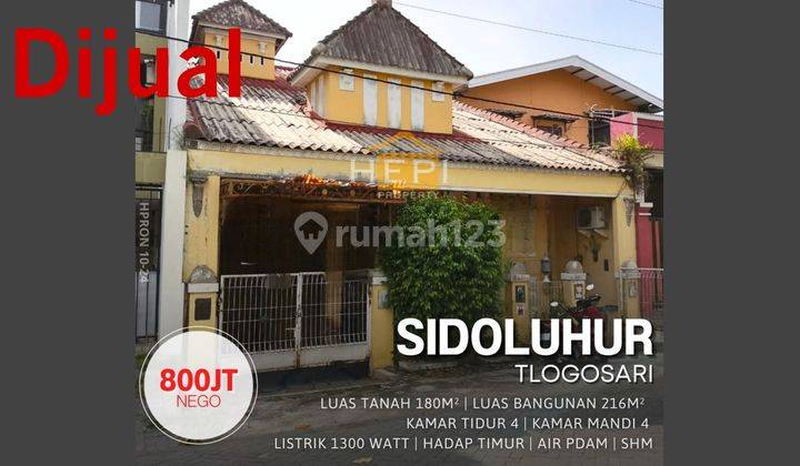 Rumah Murah Di Sidoluhur Tlogosari,jalan Lebar 1