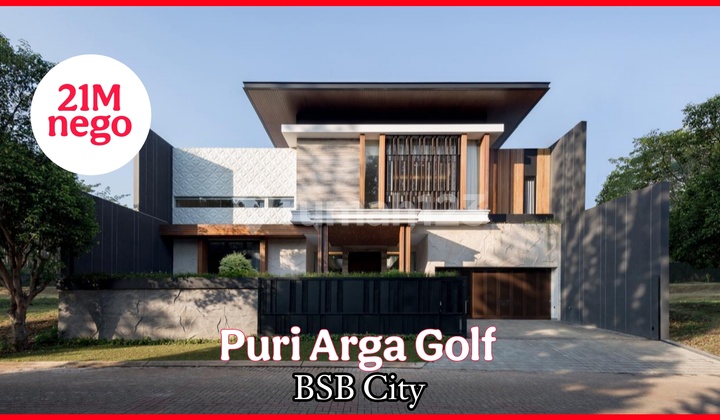 Rumah Super Mewah Furnish, Kolam Renang, Di Puri Arga Golf Bsb  1