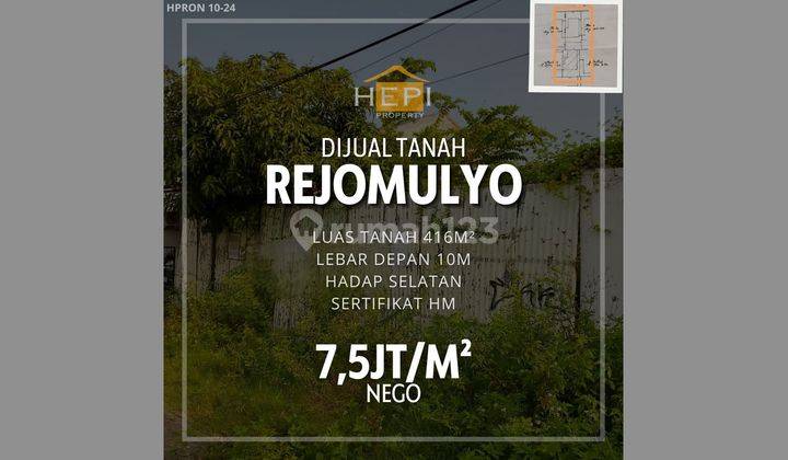 Tanah Di REJOMULYO Tengah Kota Siap BANGUN 1