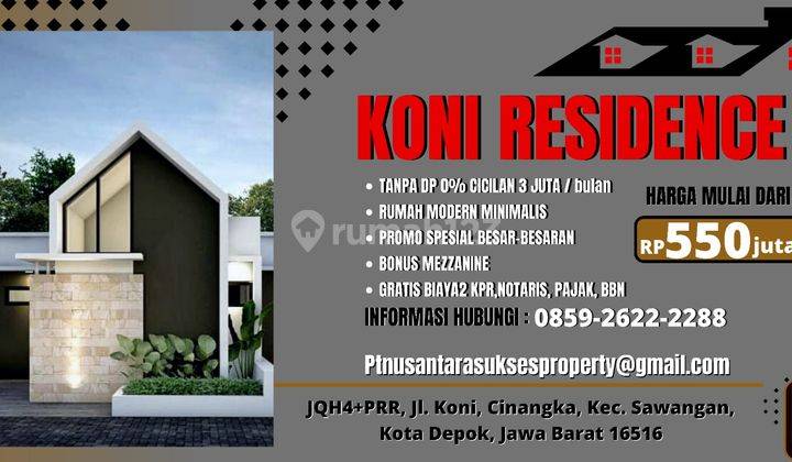  Koni Residence Termurah Rumah Minimalis DP 0 langsung akad Dekat Tol pondok cabe 2