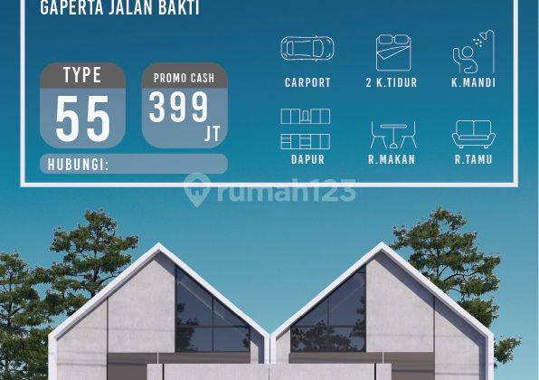 RUMAH MEWAH VIEW SAWAH GAPERTA JALAN BAKTI CUMA 399jt CASH  1