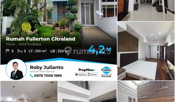 Jual Cepat, Rumah Fullerton Citraland Siap Huni Full Furnish 