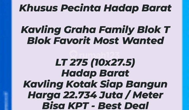 Murah, Kavling Kecil Graha Family Blok T, Roca Loop 1