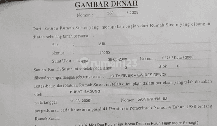 Dijual Premium 1 Bedroom Apartment River View di Kuta 9