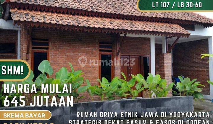 Rumah Baru Etnik Jawa SHM di Godean Sleman, Bisa Dp 0  1