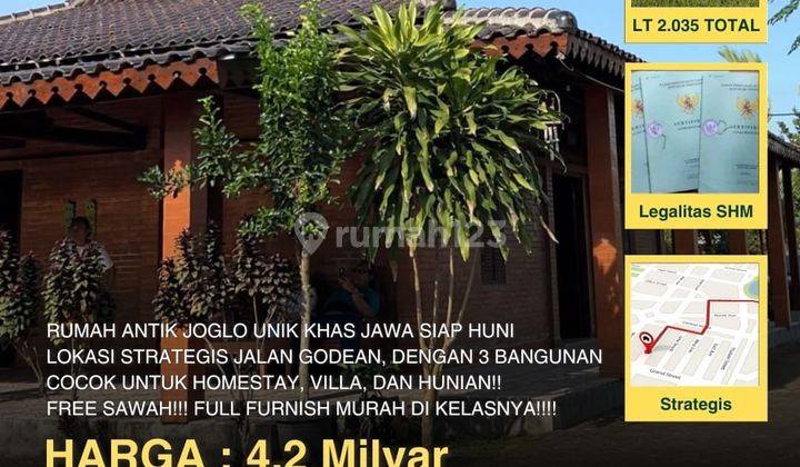 Rumah di Godean Sleman , Joglo Unik Khas Jawa Siap Huni 1