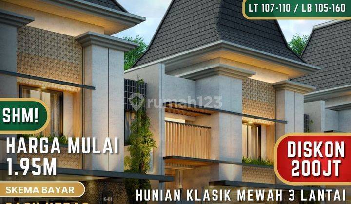 Rumah 3 Lantai Baru SHM Desain Elegan Bangsawan, Diskon 200Jt  1