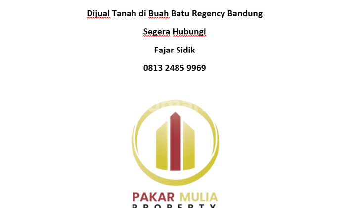 Tanah Siap Bangun 141 m2 SHM Buah Batu, Bandung Tanah Siap Bangun 141 m2 SHM Buah Batu, Bandung