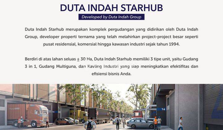 Dijual Gudang Duta Indah Starhub 3IN1 Dekat Bandara 9x24.5 2