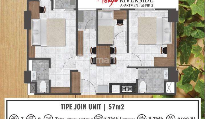 Apartement Dijual Pik 2 Termurah Tokyo 3BR Connecting 57 M2 Siap Huni 2