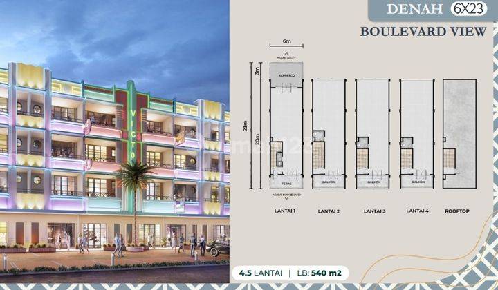 Ruko Pik 2 Dijual Soho Miami Ocean Drive Uk 6X23 4.5 Lantai Posisi Boulevard Ada Rooftop Bisa Cicilan 1