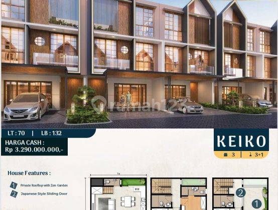 Rumah Dijual Pik 2 Sapporo Residences Uk 7X10 Keiko 3 Lantai Termurah 1