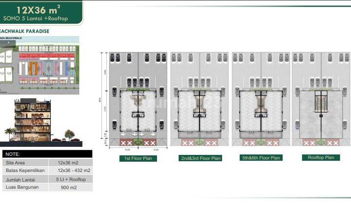 Ruko Dijual Pik 2 Soho Ginza Beachwalk Paradise 12X36 5 Lantai Ada Rooftop Bisa Cicilan 60X 2