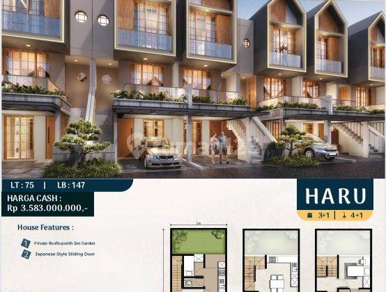 Rumah Dijual Pik 2 Sapporo Residences Uk 5X15 Haru 3 Lantai Termurah 1