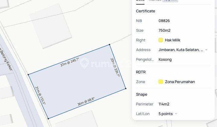 Tanah Murah Di Lokasi Premium Lalang Ambu Jimbaran Cocok Untuk Kompleks Villa Akses Jalan Lebar 1