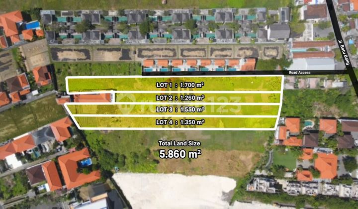 Affordable Rare Land In Premium Area Batubelig Seminyak Suitable For Building Villa Complex