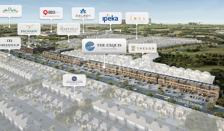 Ruko Exquis Bsd City - Desain Elegan, Lokasi Strategis, Nilai Investasi Market Tinggi