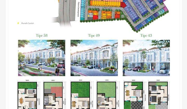 Rumah dua lantai lingkungan asri dan nyaman dilengkapi Sport Hub