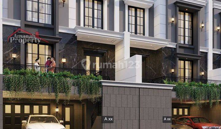 Rumah 3 Lantai Tropical + Rooftop Fasilitas Pool Bambu Apus Cipayung 5