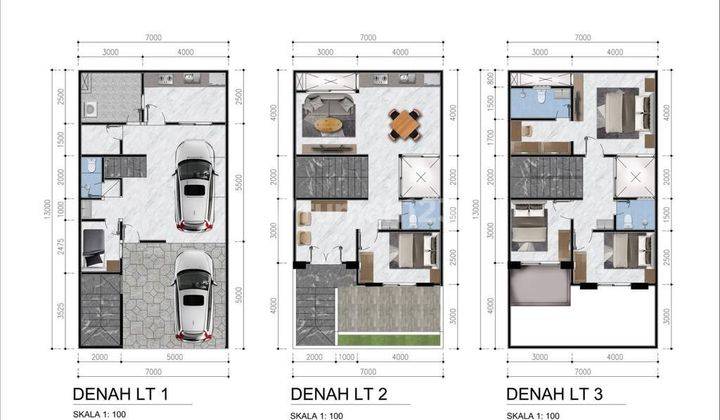 Rumah 3 Lantai Tropical + Rooftop Fasilitas Pool Bambu Apus Cipayung 9