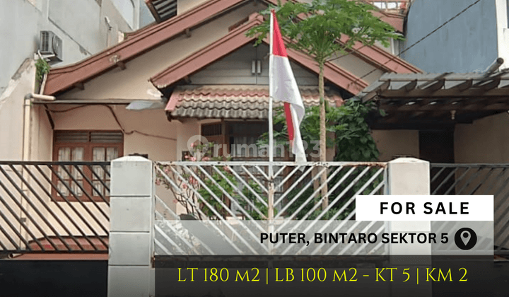 Dijual Cepat Rumah di Puter, Bintaro Sektor 5, Nego Sampai Jadi 1