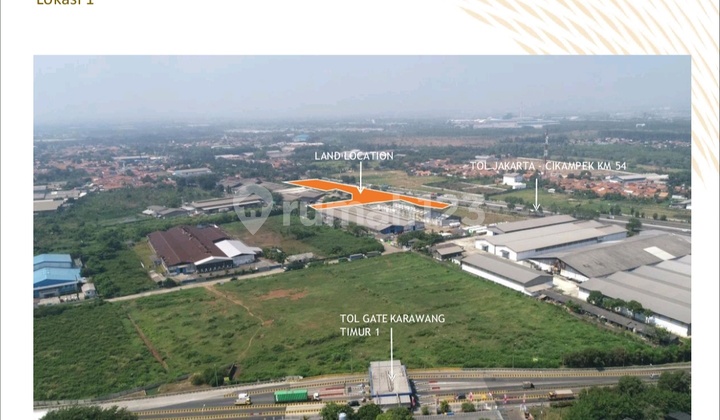 Land for sale in East Karawang Plot, near Jakarta Cikampek Toll Road, West Java.