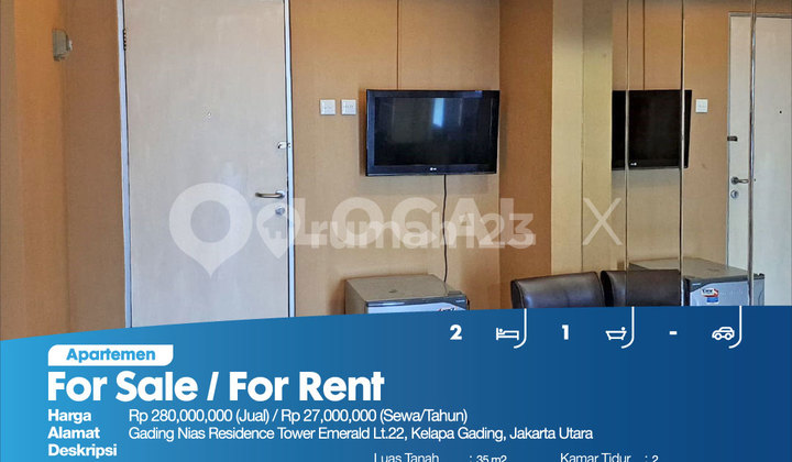 Gading Nias Residence Tower Emerald 22nd Floor Apartment, Kelapa Gading, North Jakarta 2