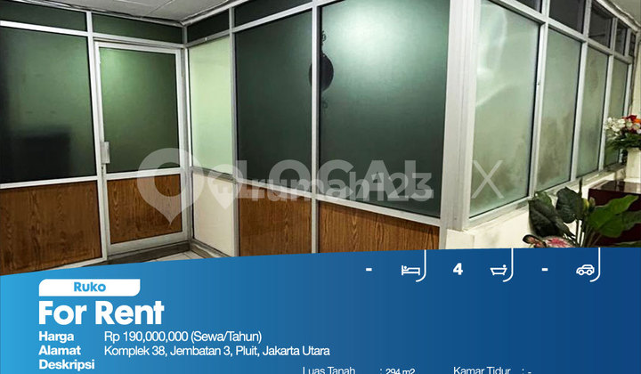 Ruko Komplek 38, Jembatan 3, Pluit, Jakarta Utara
