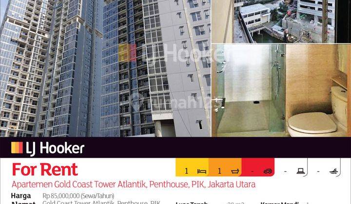 Apartemen Gold Coast, Tower Atlantic, Penthouse, Pik, Jakarta Utara 2