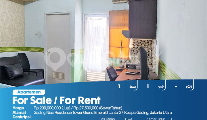 Apartemen Gading Nias Residence Tower Grand Emerald Lantai 27 Kelapa Gading, Jakarta Utara 2