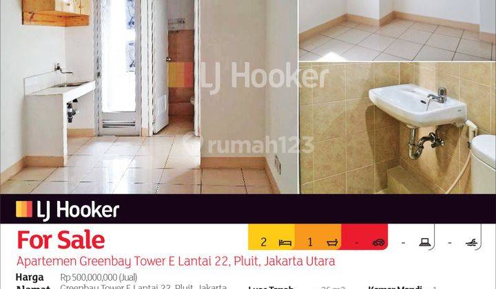 Apartemen Greenbay Tower E Lantai 22, Pluit, Jakarta Utara 2