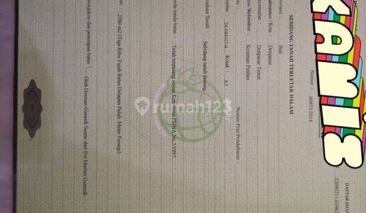 Dijual sebidang tanah kosong lokasi pinggir By pas Ngurah Rai Sanur cocok untuk gudang, showrom mobil dan tempat usaha lainya 5