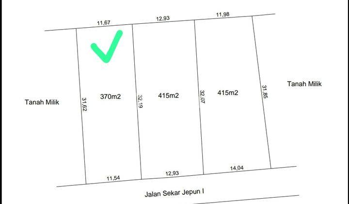 Dijual tanah ada bangunan gudang lokasi denpasar timur jalan sekar jepun akses 6 meter 8