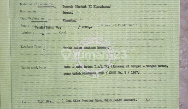 Dijual sebidang tanah dekat pantai lokasi klungkung view gunung dan sawah akses papasan mobil 11