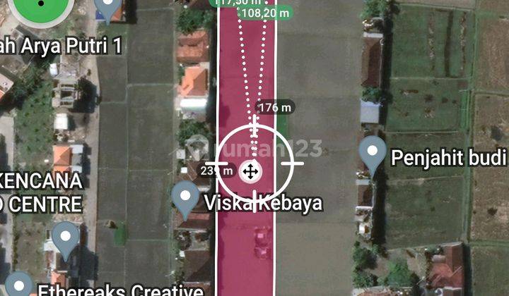 Dikontrakan/disewakan sebidang tanah sawah cocok untuk perumahan lokasi denpasar timur Zona Kuning akses jalan paving 5 meter 4