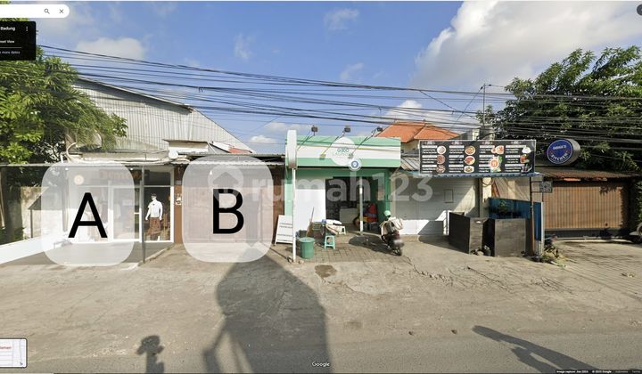 Tanah Jalan Utama Tukad Badung Luas Kecil Bonus Ruko Dan Rumah Dibelakang