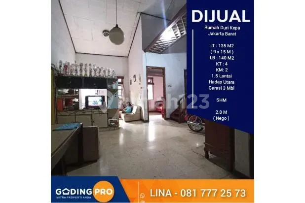 Rumah 1,5 Lantai di Duri Kepa, Jakarta Barat